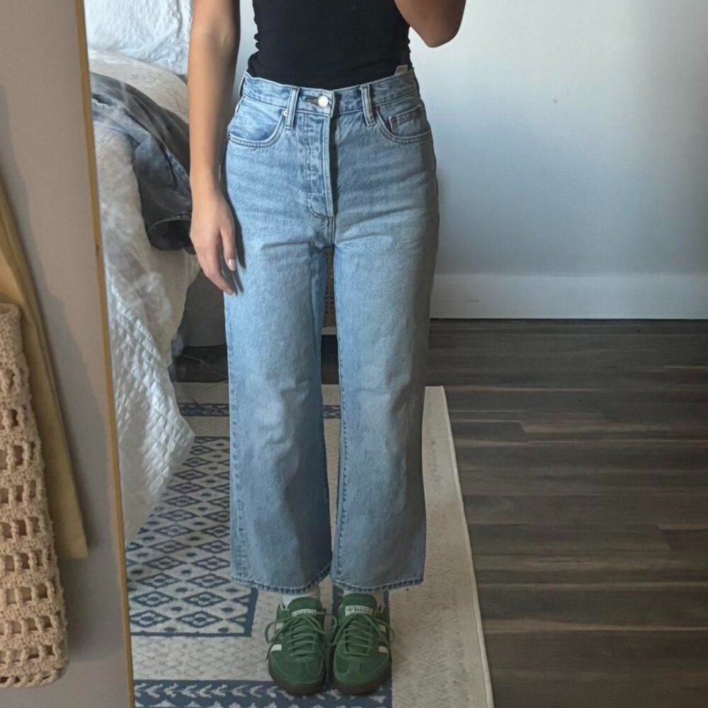 Denim Forum High Rise Wide Leg Jeans